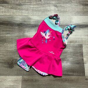 Nabaiji Sleeveless Tank Snap Bottom Swim Suit Onsie Pink Baby Girl Size 0-3 M